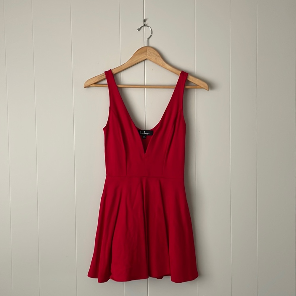 Lulus Red Skort Dress Romper XS